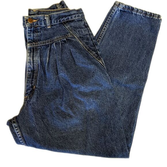 Denim - Boca Chica vintage pleated front Mom jeans, indigo blue, 100% cotton 32